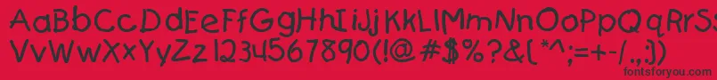 Teslic`sDocumentCyrNormal Font – Black Fonts on Red Background